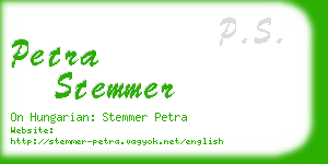 petra stemmer business card